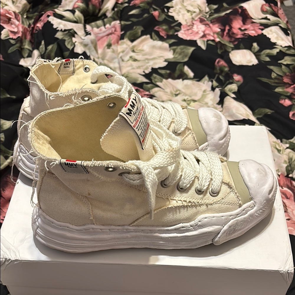 Maison Martin Margiela Cream High-Top Sneakers